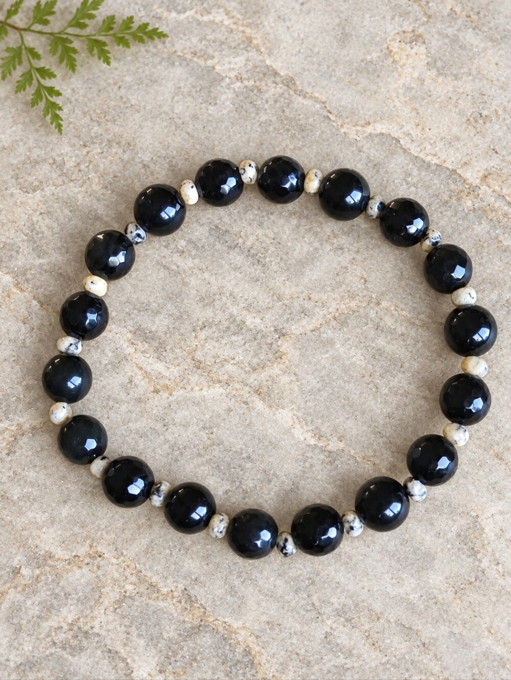 Rainbow Obsidian & Yellow Turquoise Beaded Stretch Bracelet